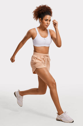 Zip Front Racerback Sports Bra