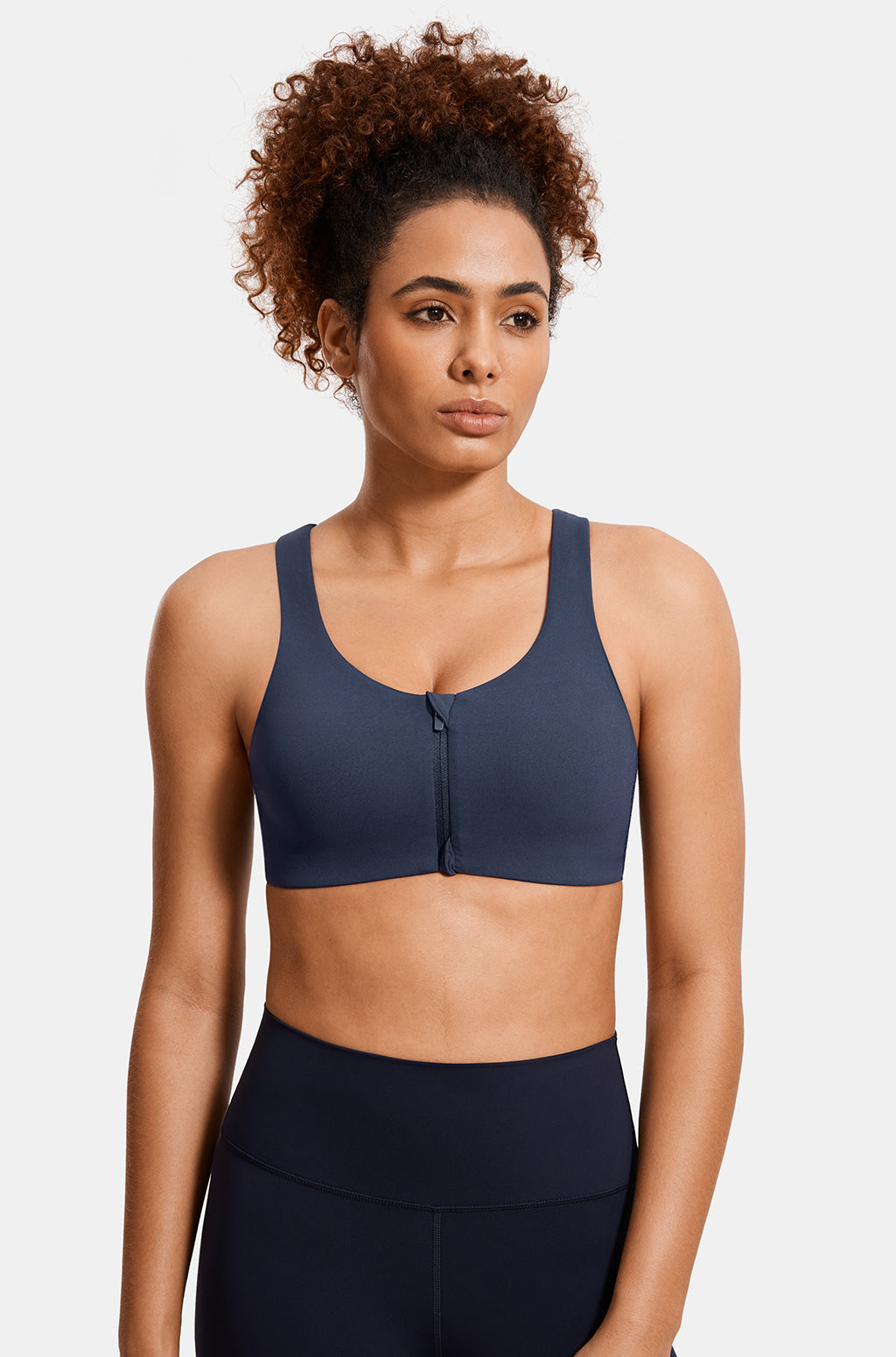 Zip Front Racerback Sports Bra
