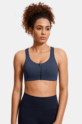 Zip Front Racerback Sports Bra