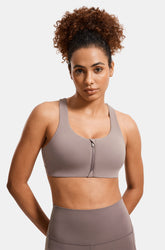 Zip Front Racerback Sports Bra