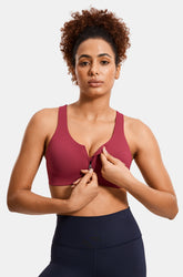 Zip Front Racerback Sports Bra