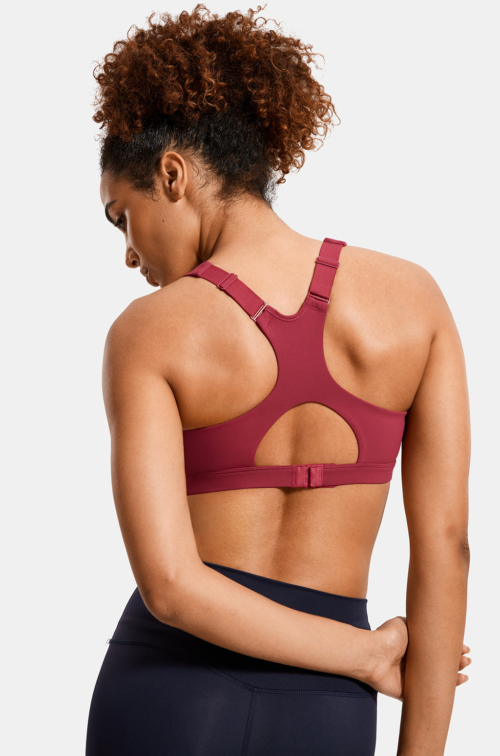 Zip Front Racerback Sports Bra