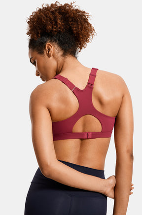 Zip Front Racerback Sports Bra