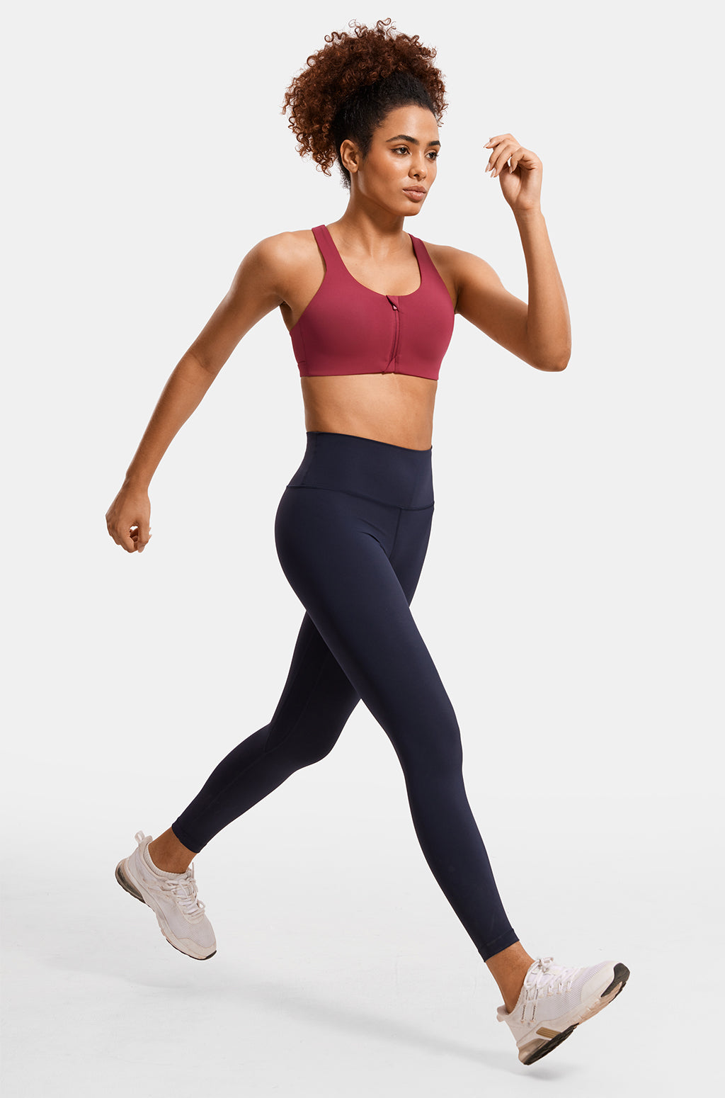 Zip Front Racerback Sports Bra