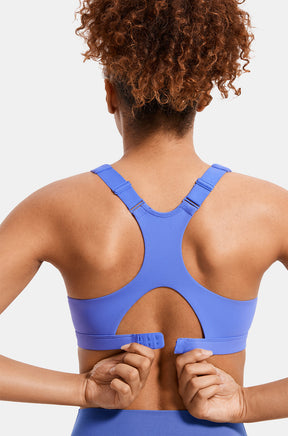 Zip Front Racerback Sports Bra