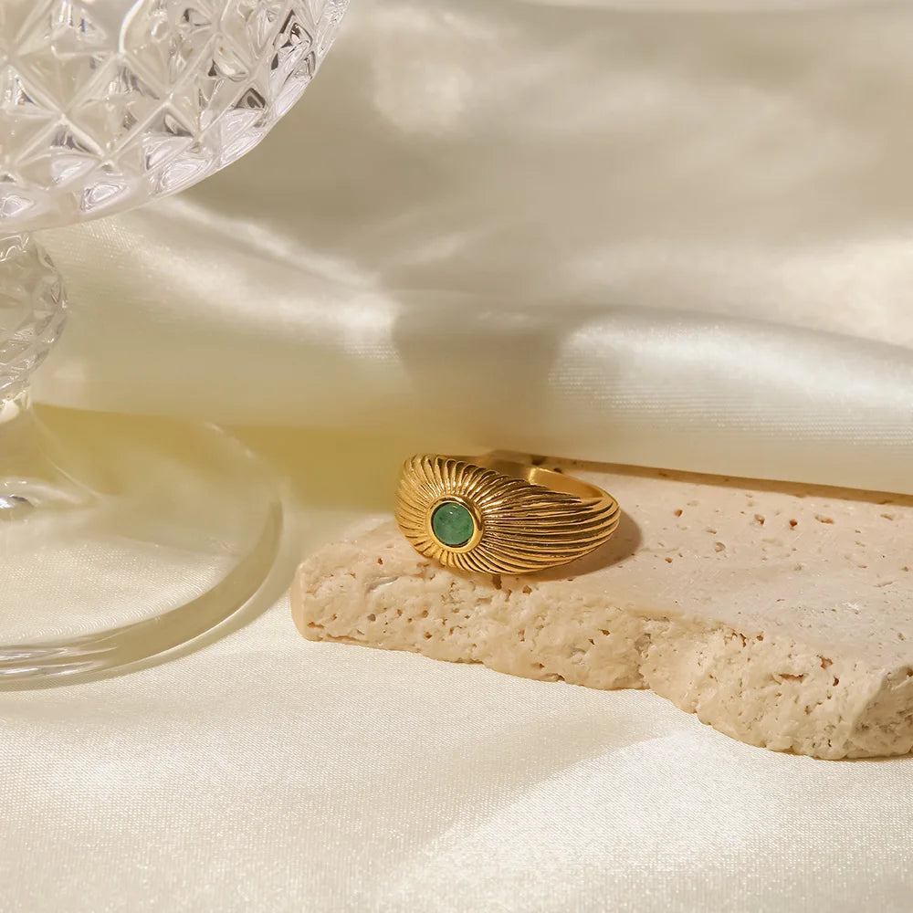Anel Solar Banhado a Ouro 18k