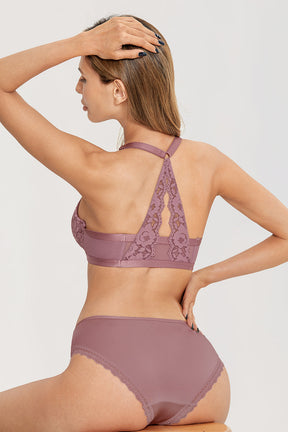 Lacy Racerback Push Up Bra