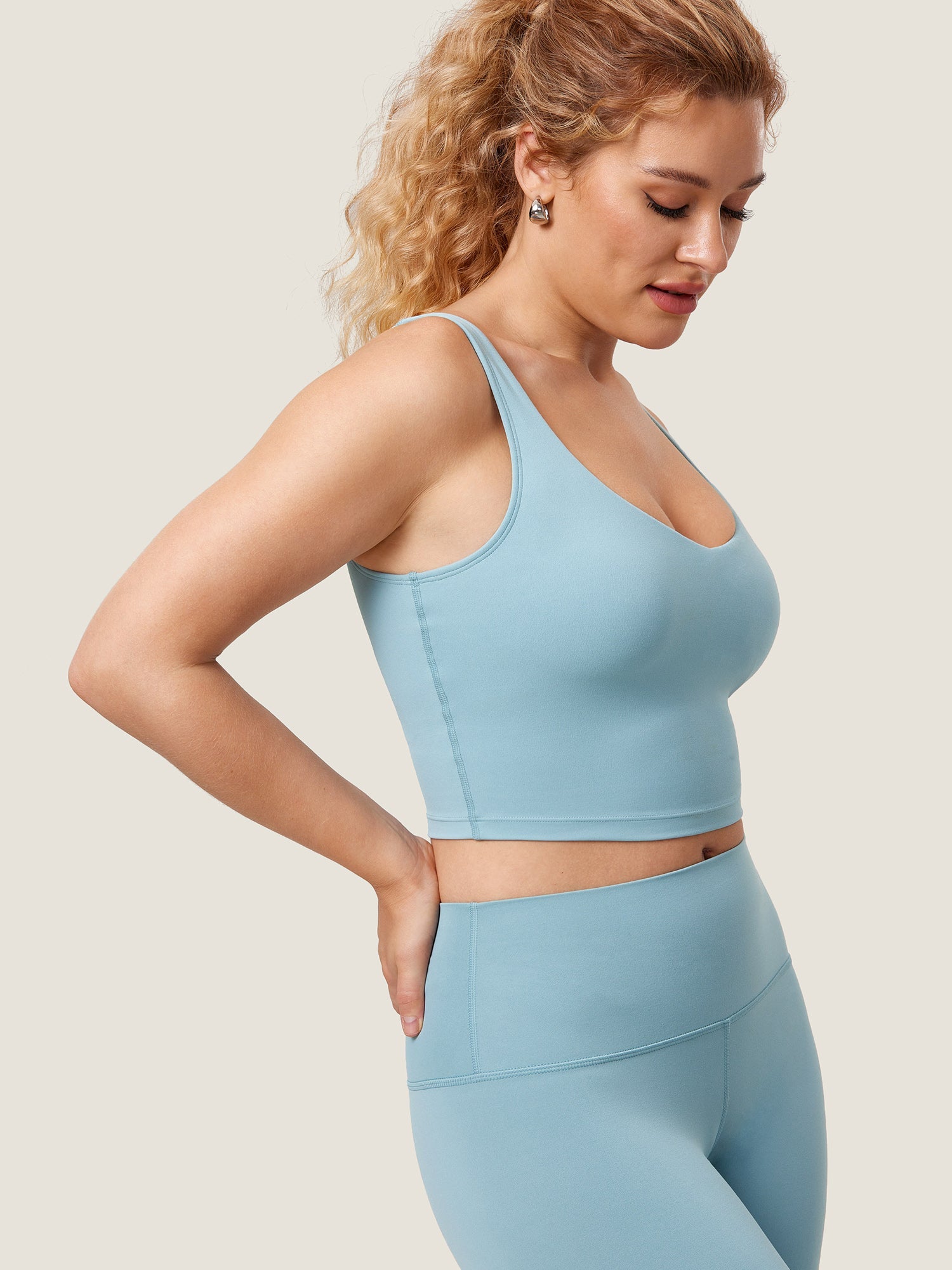 V Neck Nursing Crop Tank Top