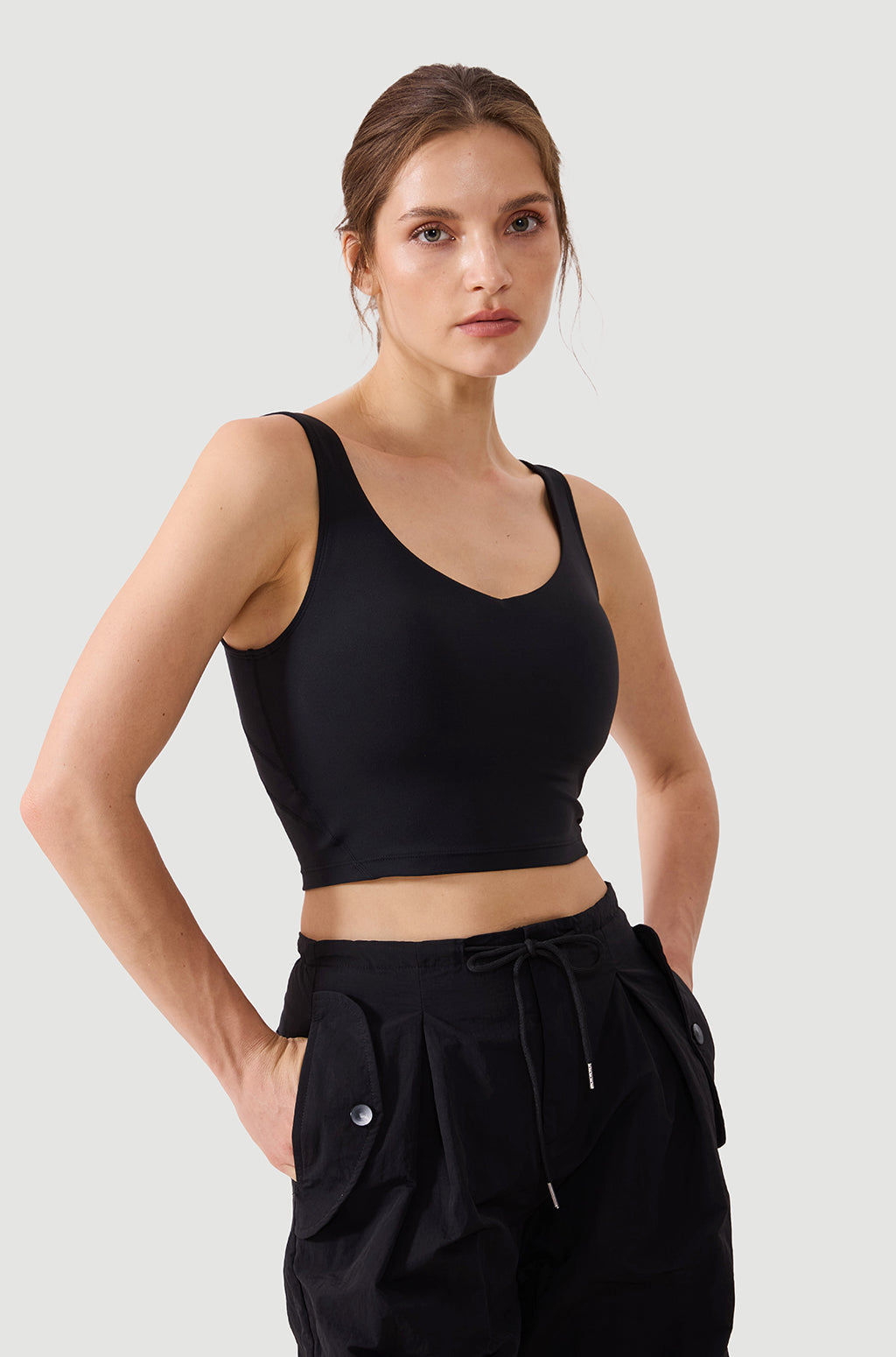 V Neck Longline Sports Bra