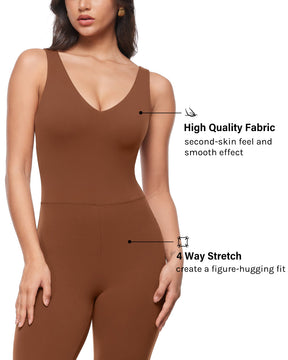 Natrelax™ V Neck Flare Jumpsuit