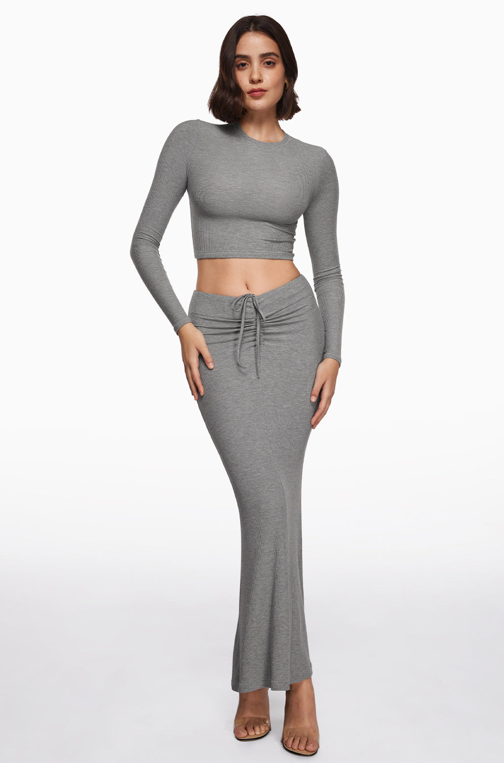 Ribbed Long Maxi Skirt