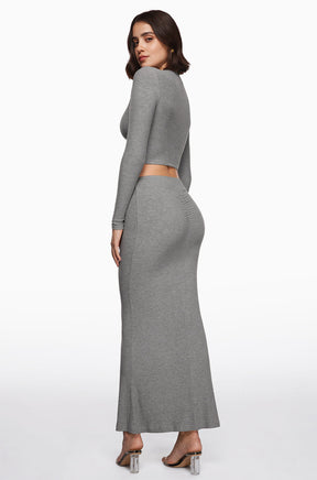 Ribbed Long Maxi Skirt