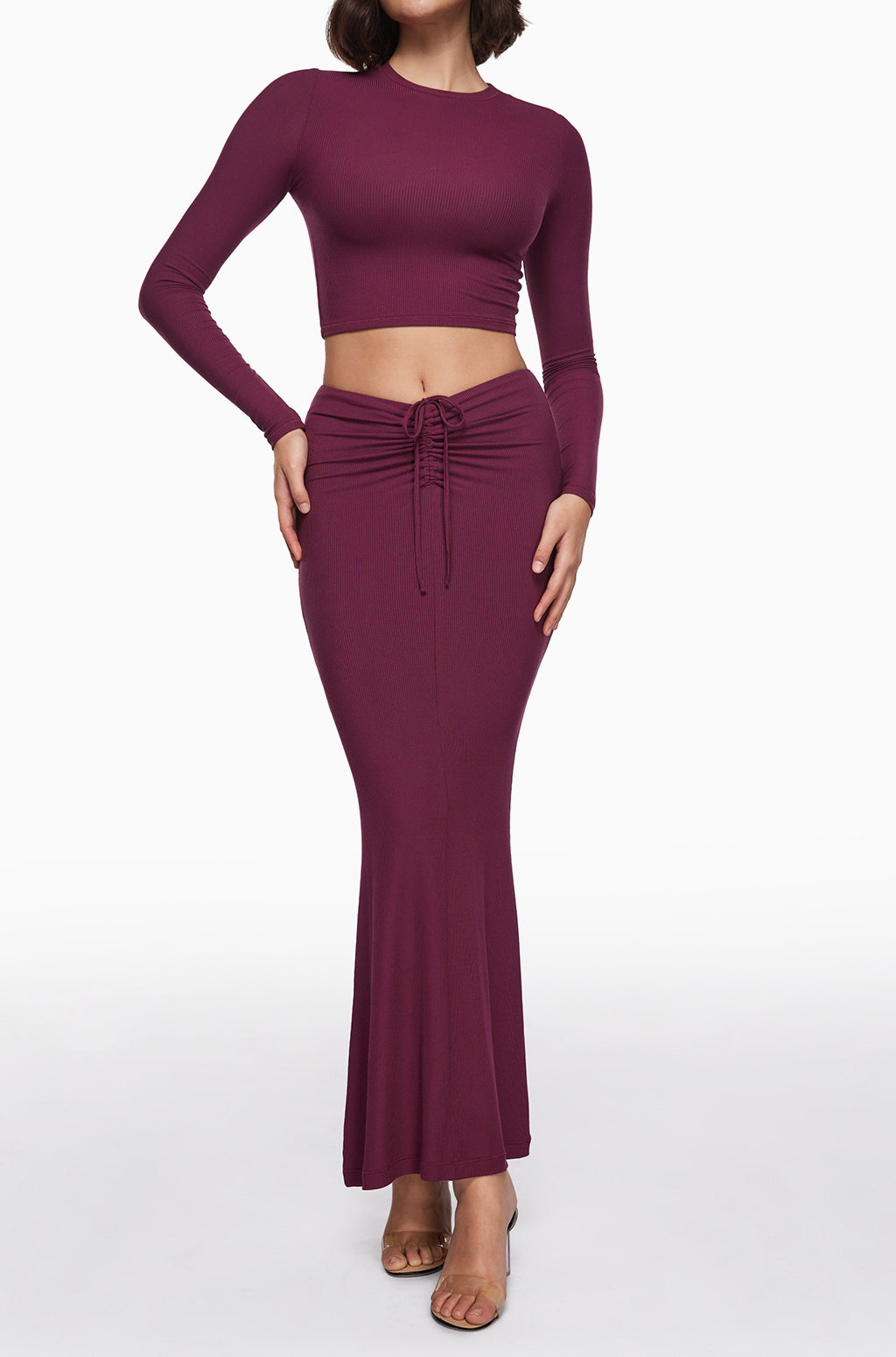 Ribbed Long Maxi Skirt