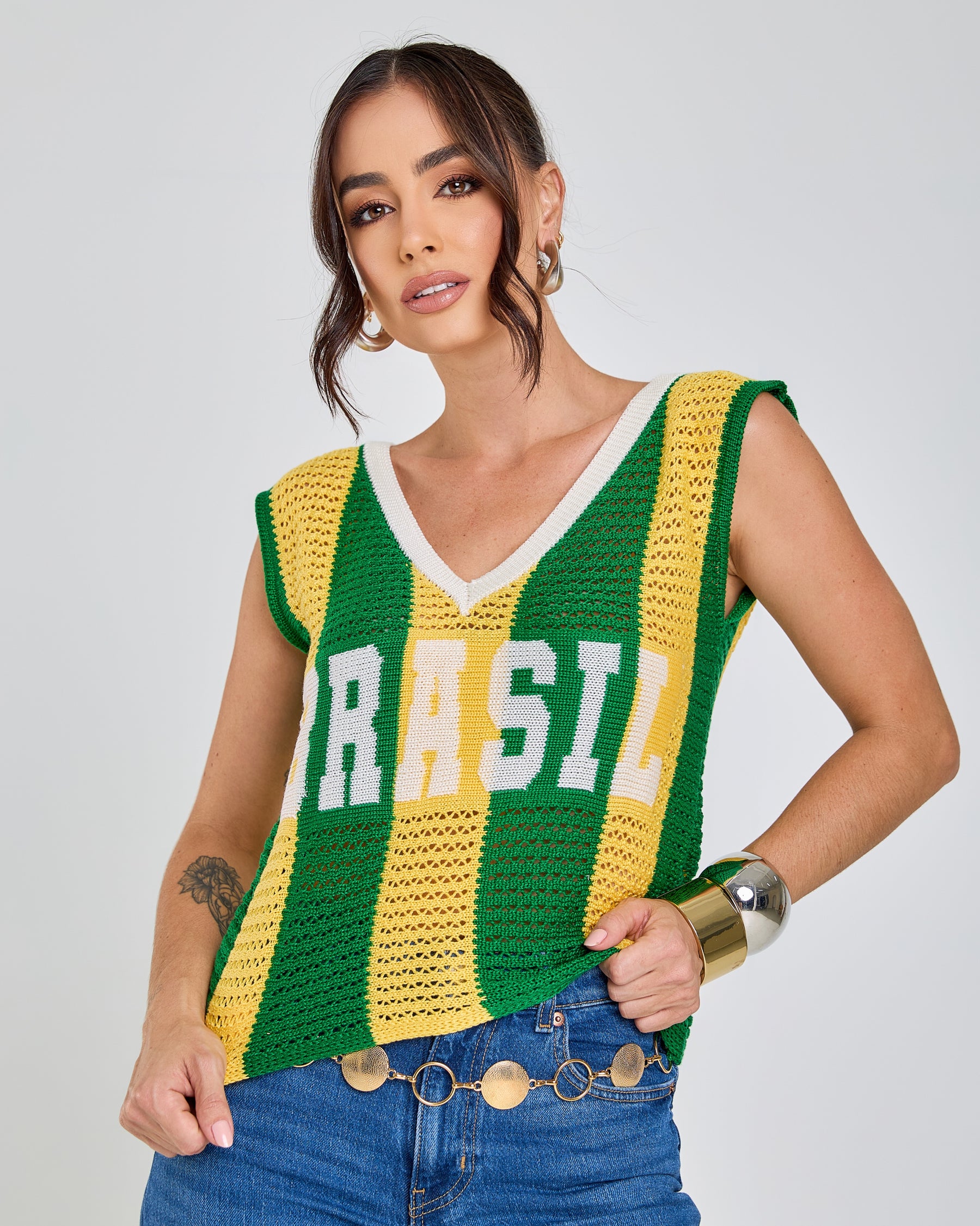 regata tricot arena brasil copa 2026 + frete grátis