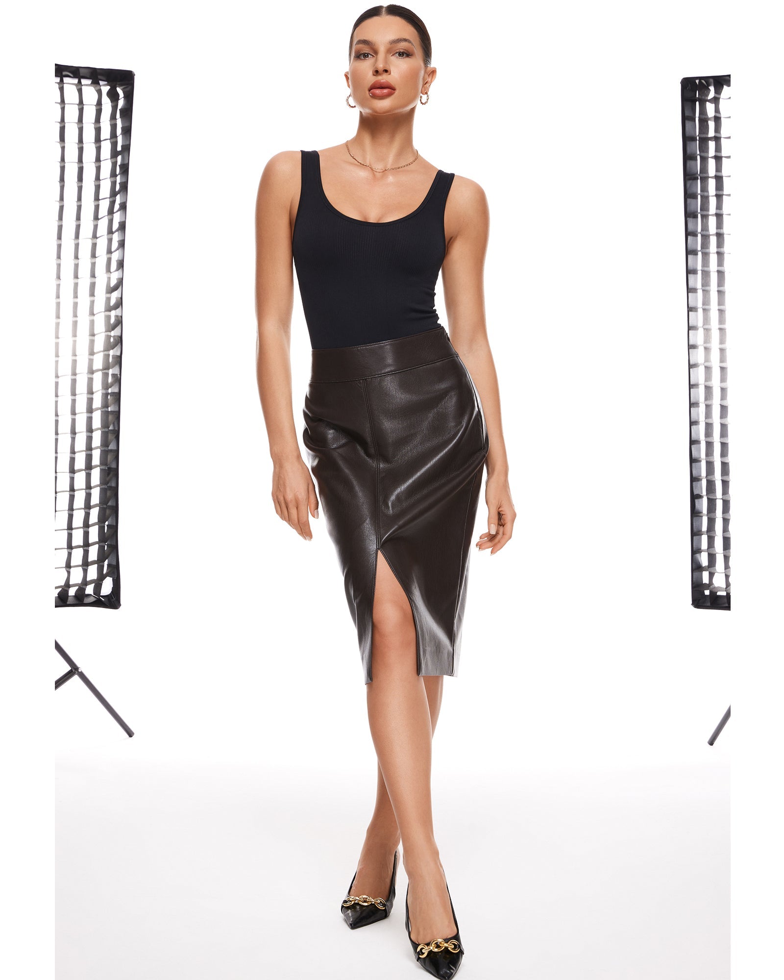 Ribbed Scoop Neck Sleeveless Bodysuit