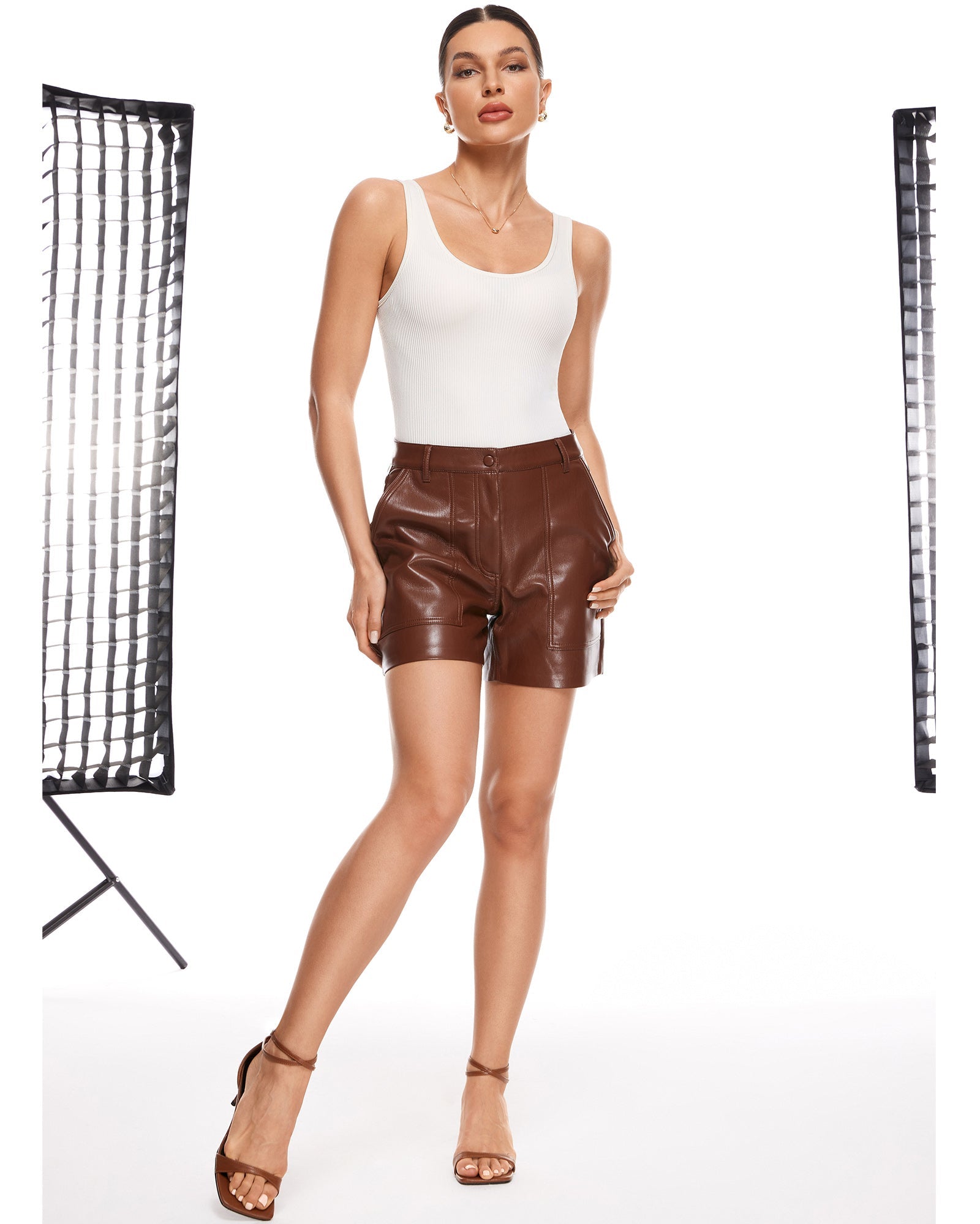 Ribbed Scoop Neck Sleeveless Bodysuit