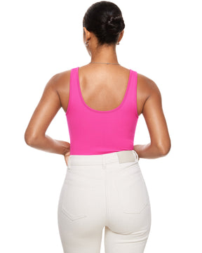 Ribbed Scoop Neck Sleeveless Bodysuit