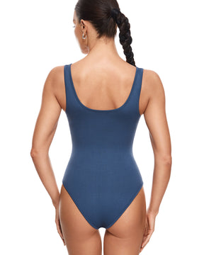 Ribbed Scoop Neck Sleeveless Bodysuit
