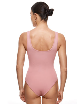 Ribbed Scoop Neck Sleeveless Bodysuit