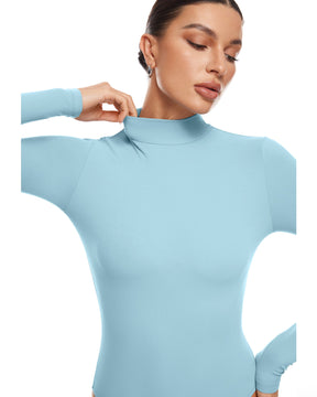 Natrelax™ Mock Neck Long Sleeve Bodysuit