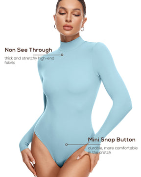 Natrelax™ Mock Neck Long Sleeve Bodysuit