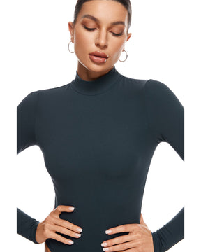 Natrelax™ Mock Neck Long Sleeve Bodysuit
