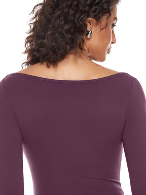 Natrelax™ Long Sleeve Boat Neck Bodysuit