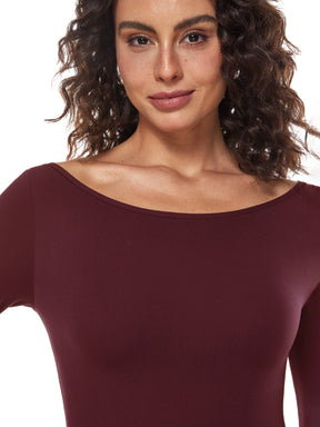 Natrelax™ Long Sleeve Boat Neck Bodysuit