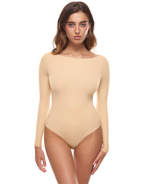 Natrelax™ Long Sleeve Boat Neck Bodysuit