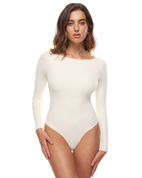 Natrelax™ Long Sleeve Boat Neck Bodysuit