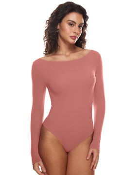Natrelax™ Long Sleeve Boat Neck Bodysuit