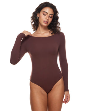 Natrelax™ Long Sleeve Boat Neck Bodysuit