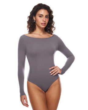 Natrelax™ Long Sleeve Boat Neck Bodysuit