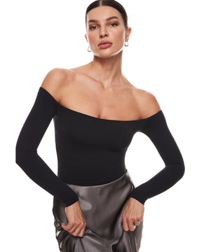 Natrelax™ Off The Shoulder Long Sleeve Bodysuit