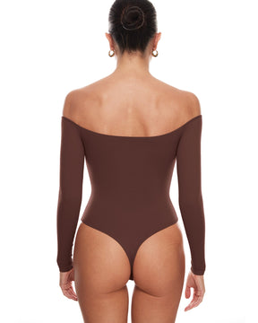 Natrelax™ Off The Shoulder Long Sleeve Bodysuit