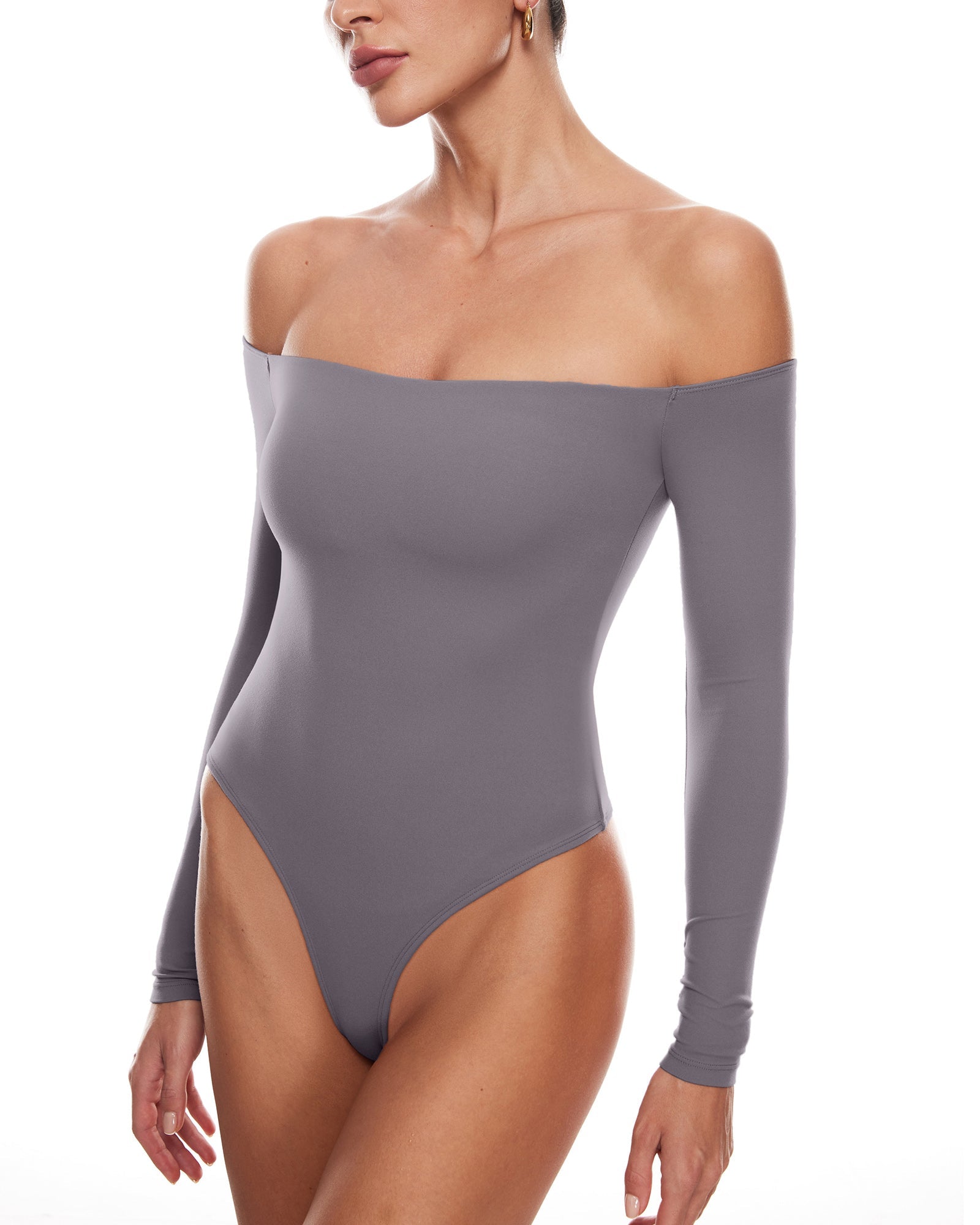 Natrelax™ Off The Shoulder Long Sleeve Bodysuit