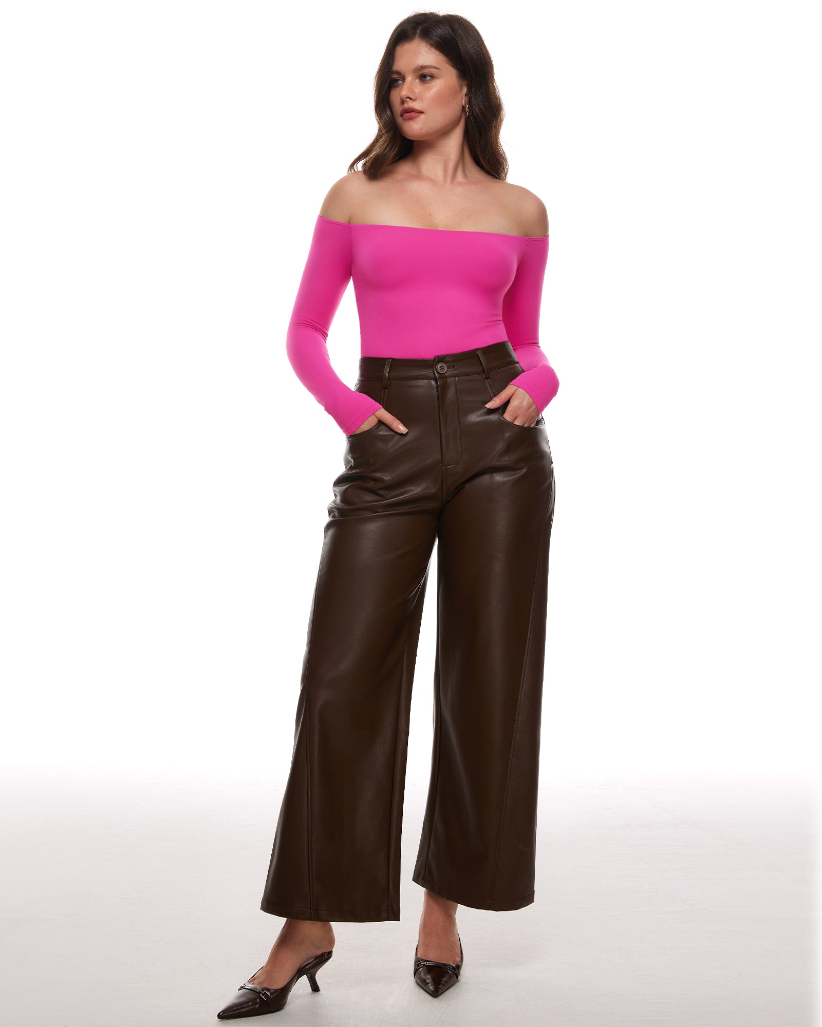Natrelax™ Off The Shoulder Long Sleeve Bodysuit