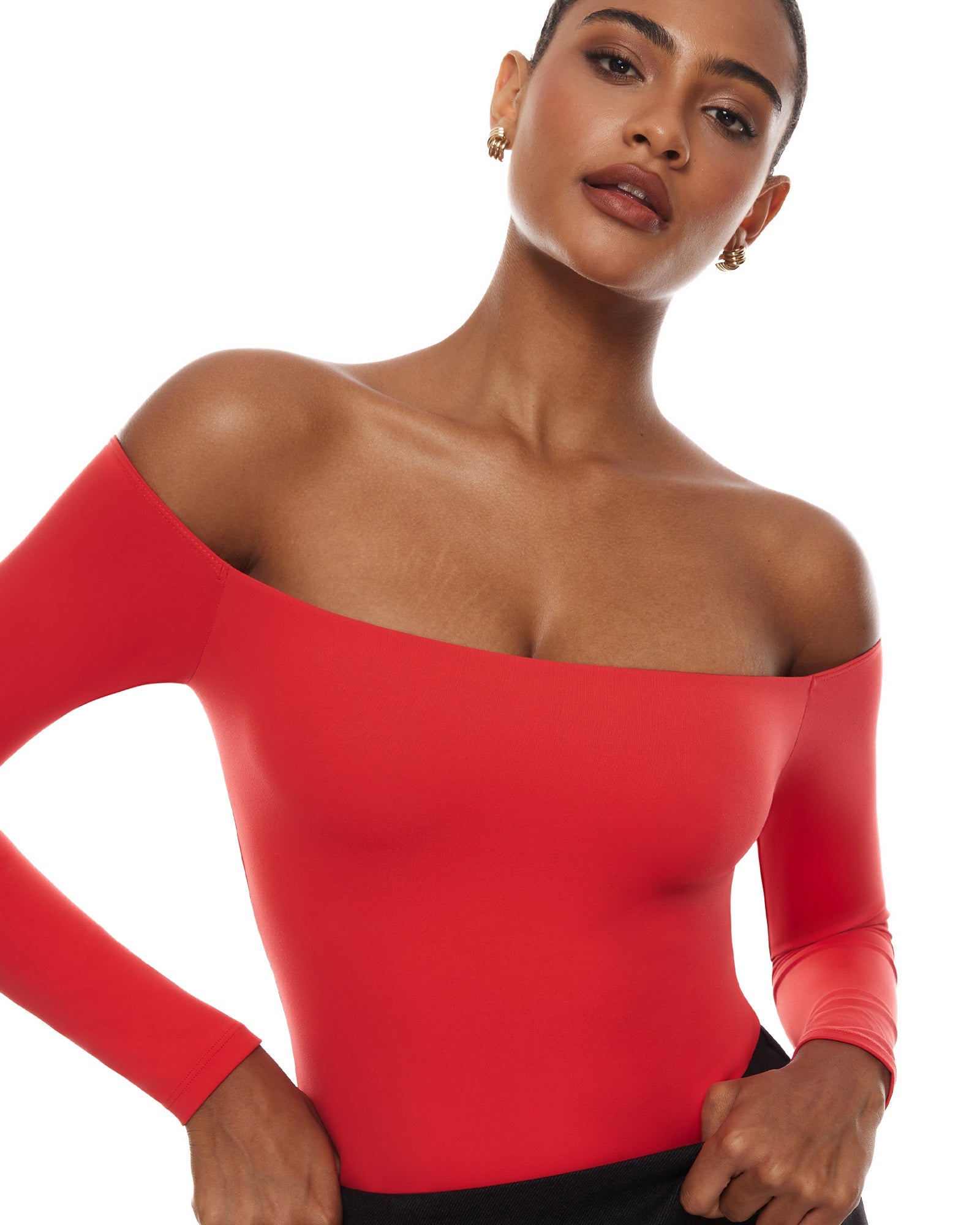 Natrelax™ Off The Shoulder Long Sleeve Bodysuit