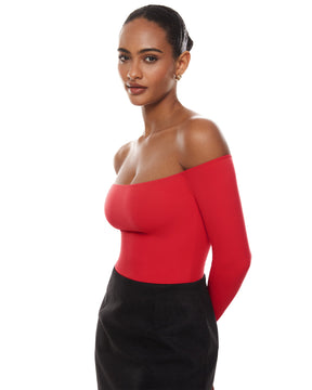Natrelax™ Off The Shoulder Long Sleeve Bodysuit
