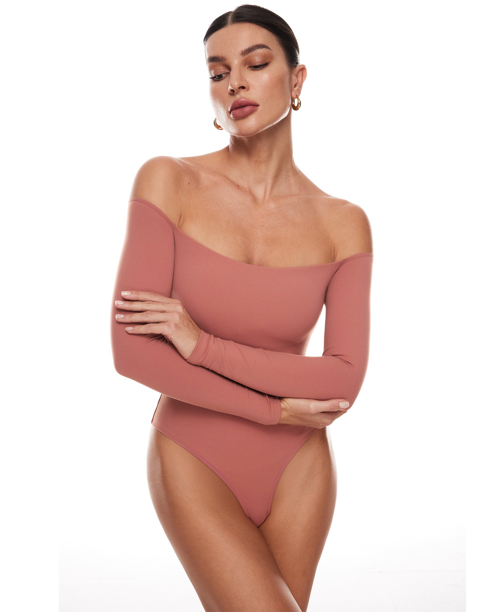 Natrelax™ Off The Shoulder Long Sleeve Bodysuit