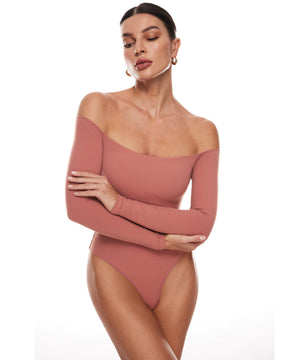 Natrelax™ Off The Shoulder Long Sleeve Bodysuit