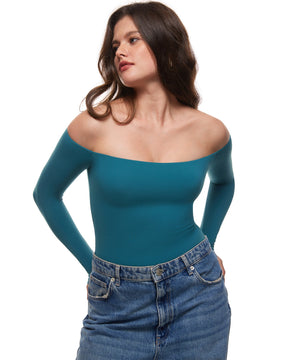 Natrelax™ Off The Shoulder Long Sleeve Bodysuit