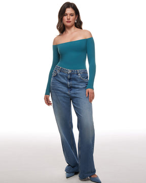Natrelax™ Off The Shoulder Long Sleeve Bodysuit