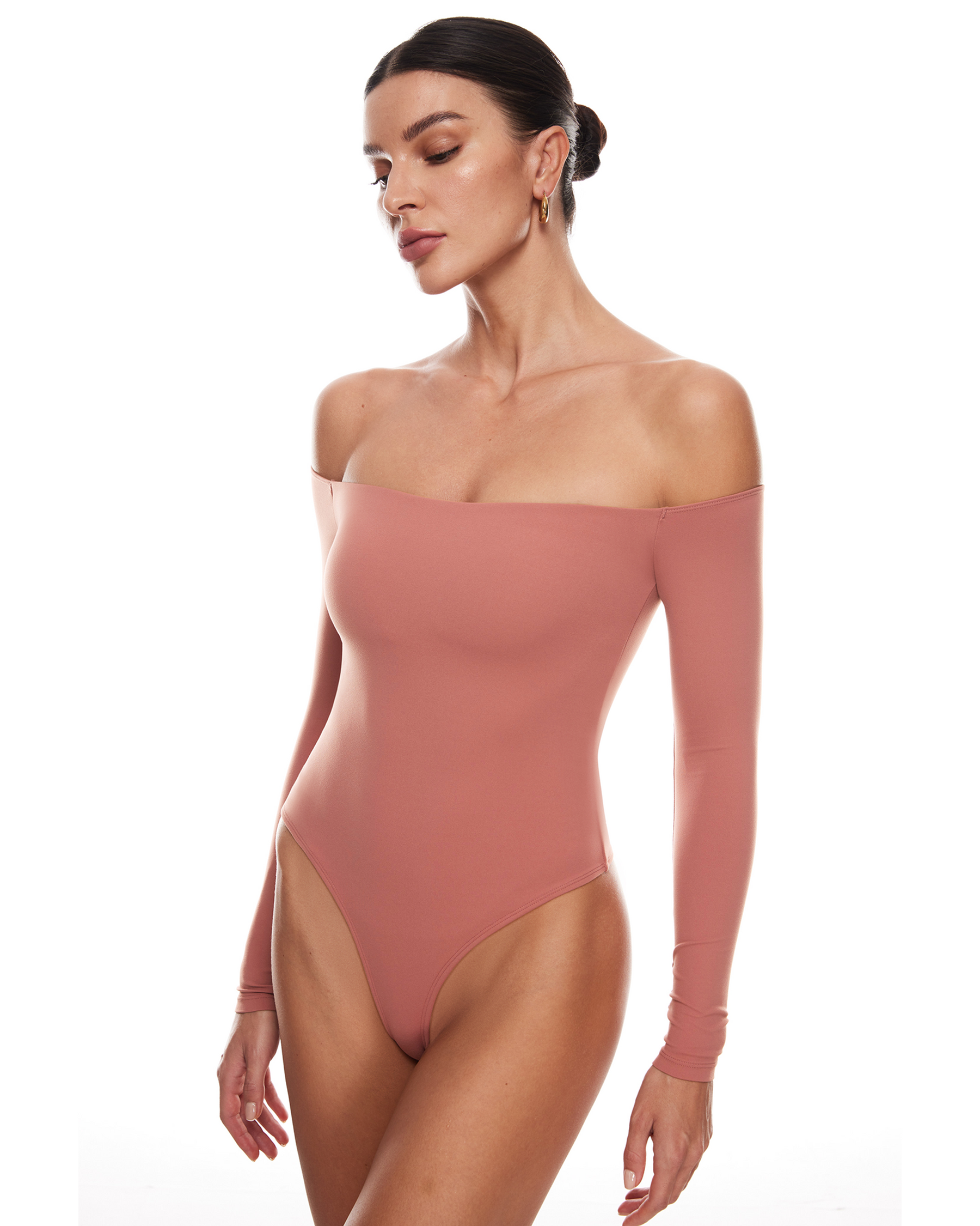 Natrelax™ Off The Shoulder Long Sleeve Bodysuit