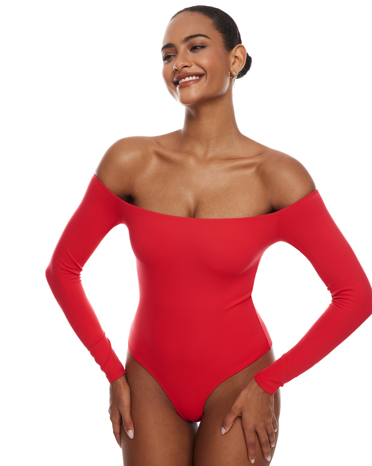 Natrelax™ Off The Shoulder Long Sleeve Bodysuit