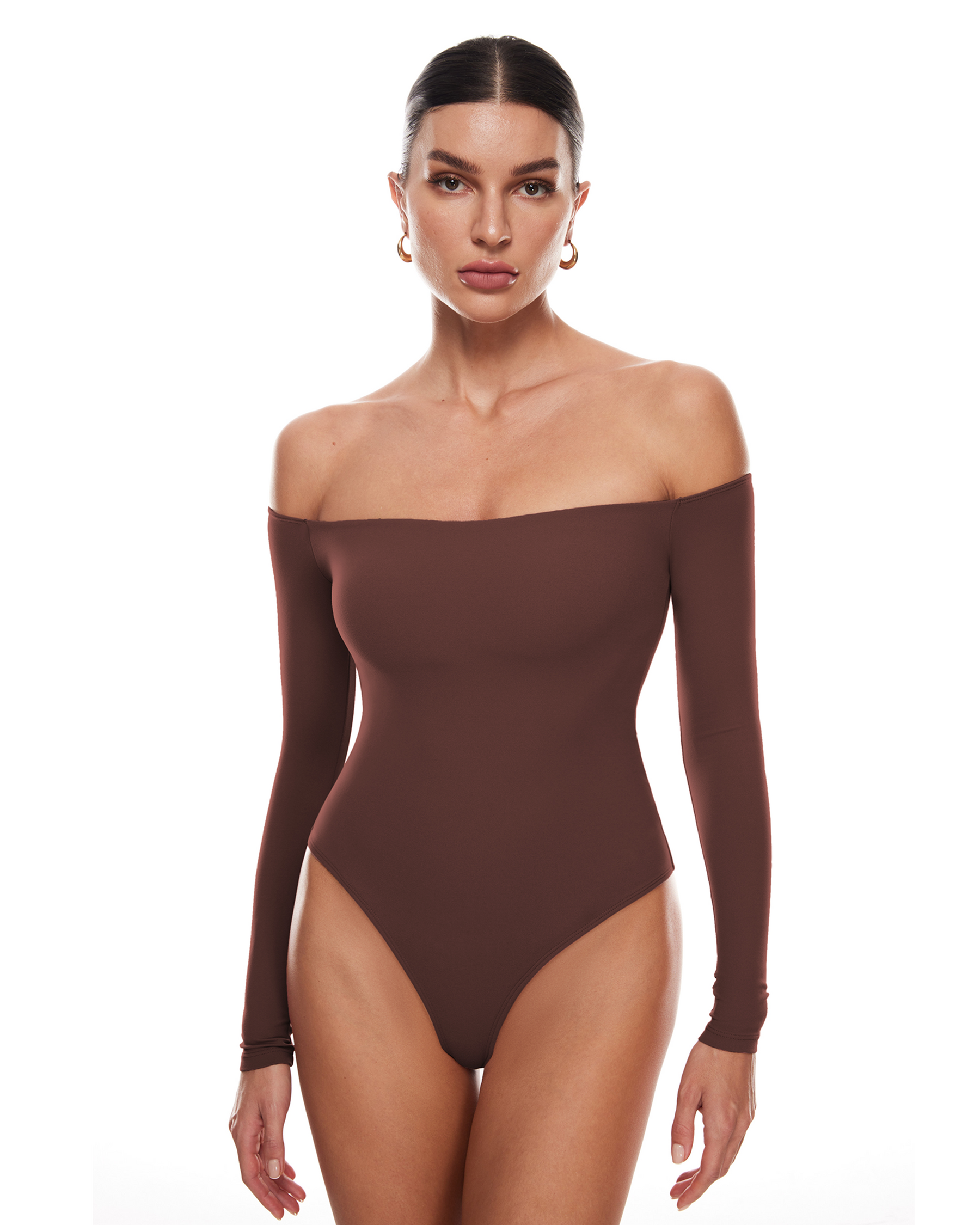 Natrelax™ Off The Shoulder Long Sleeve Bodysuit