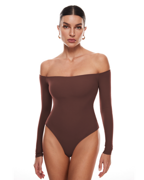 Natrelax™ Off The Shoulder Long Sleeve Bodysuit