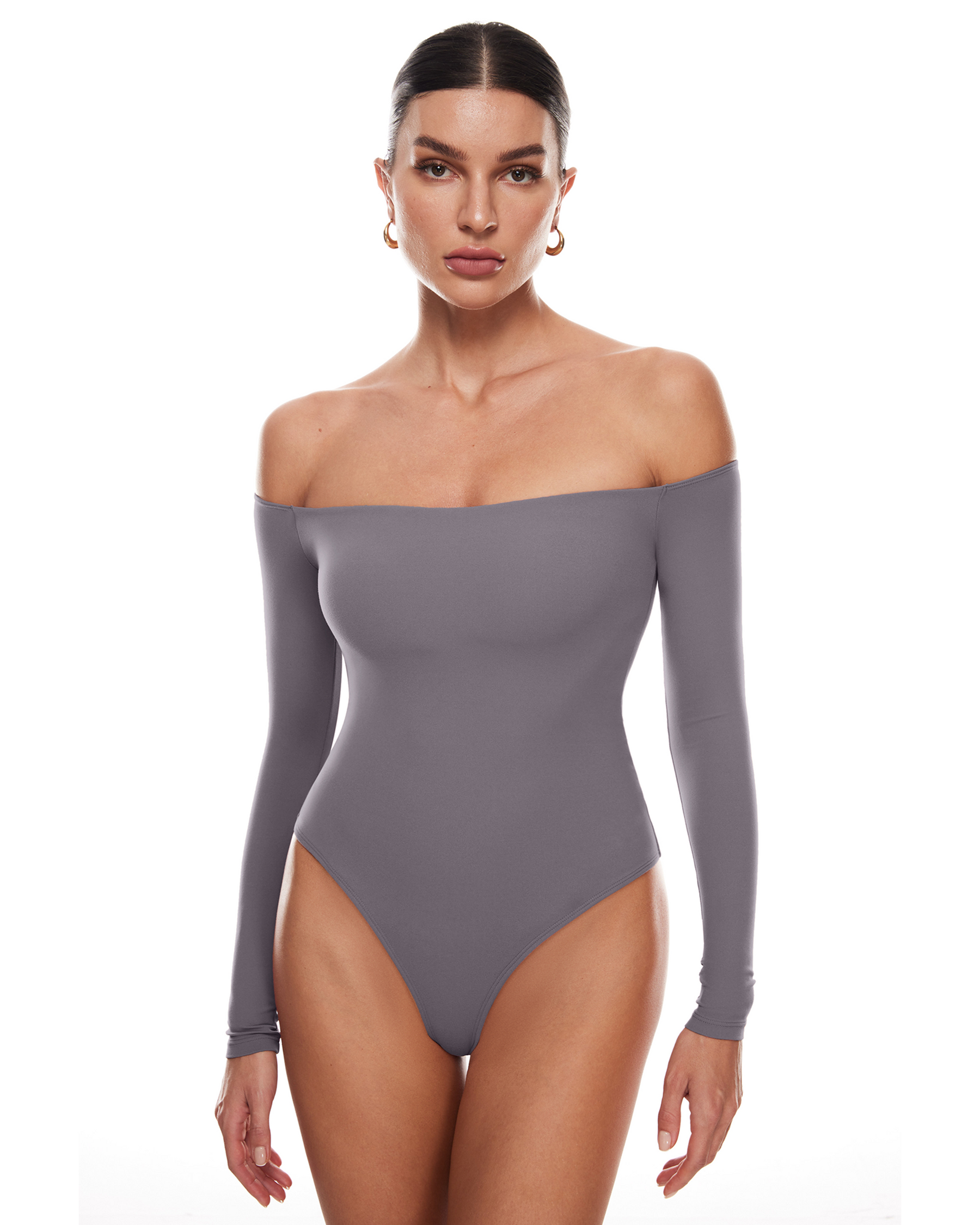 Natrelax™ Off The Shoulder Long Sleeve Bodysuit