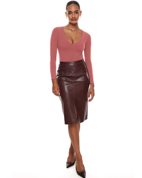 V Neck Long Sleeve Bodysuit
