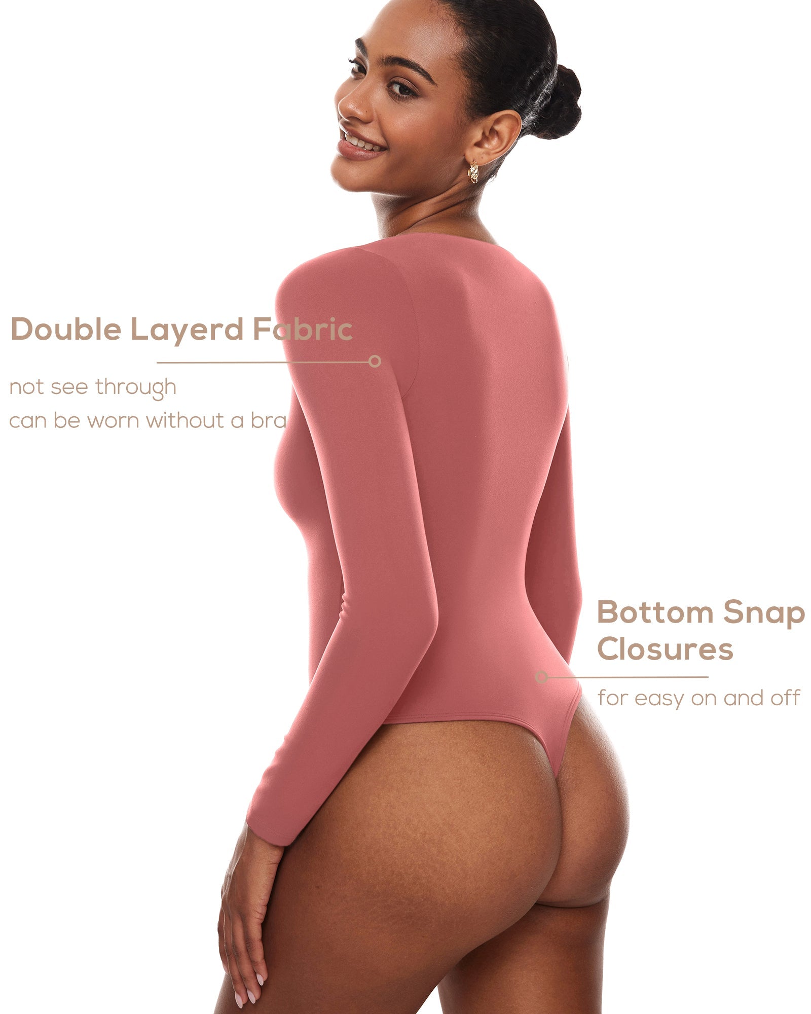 V Neck Long Sleeve Bodysuit